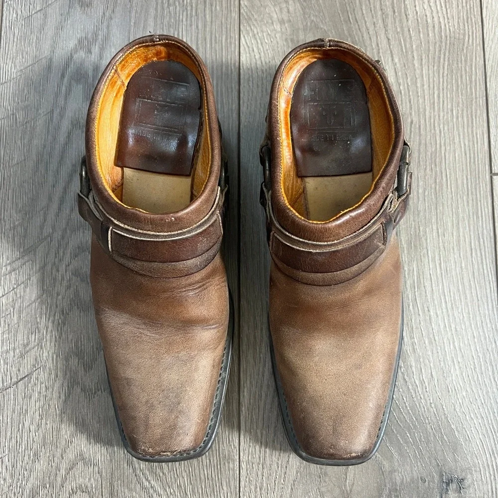 Frye Brown Leather Mule Clogs with Buckle Detail - Picture 15 of 15